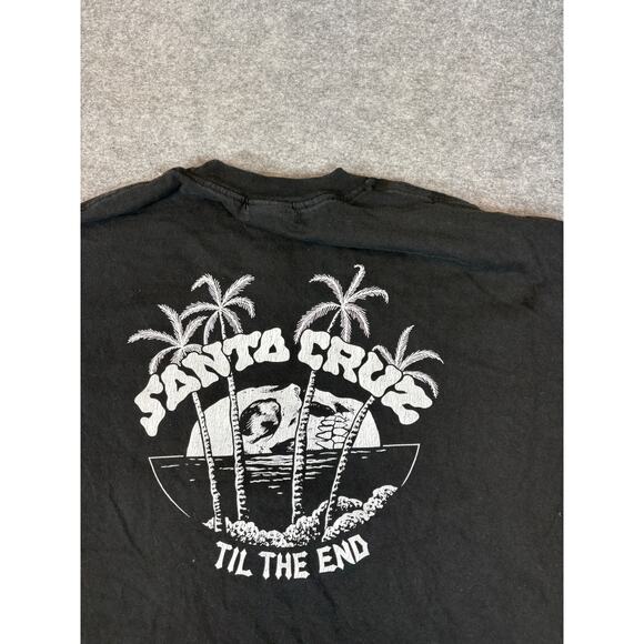 Santa Cruz Til The End Graphic Pocket Tee Men XL Palm Trees Skull Skateboard Y2K - Picture 2 of 9
